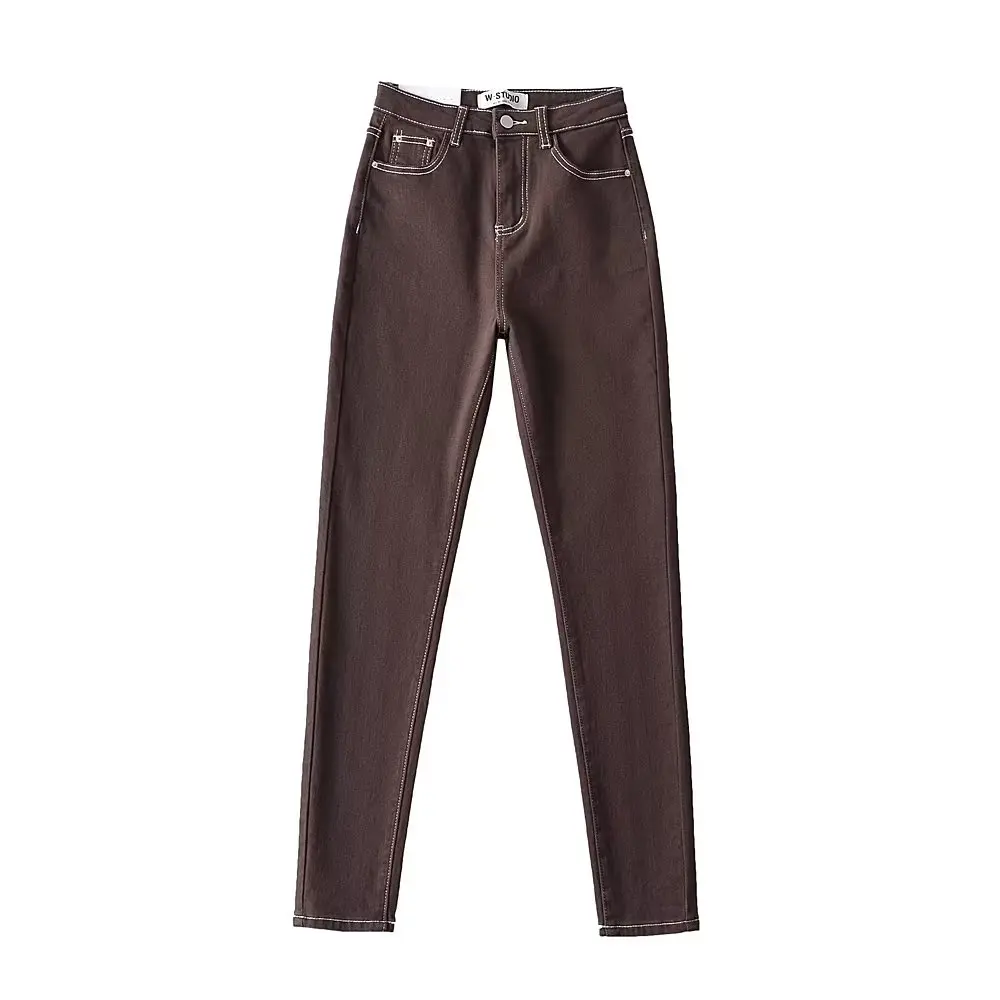 

Облегающие джинсы с высокой талией, женские модные трендовые летние 2023, хлопковые эластичные джинсовые брюки-карандаш, пунктильный пошив k Wa