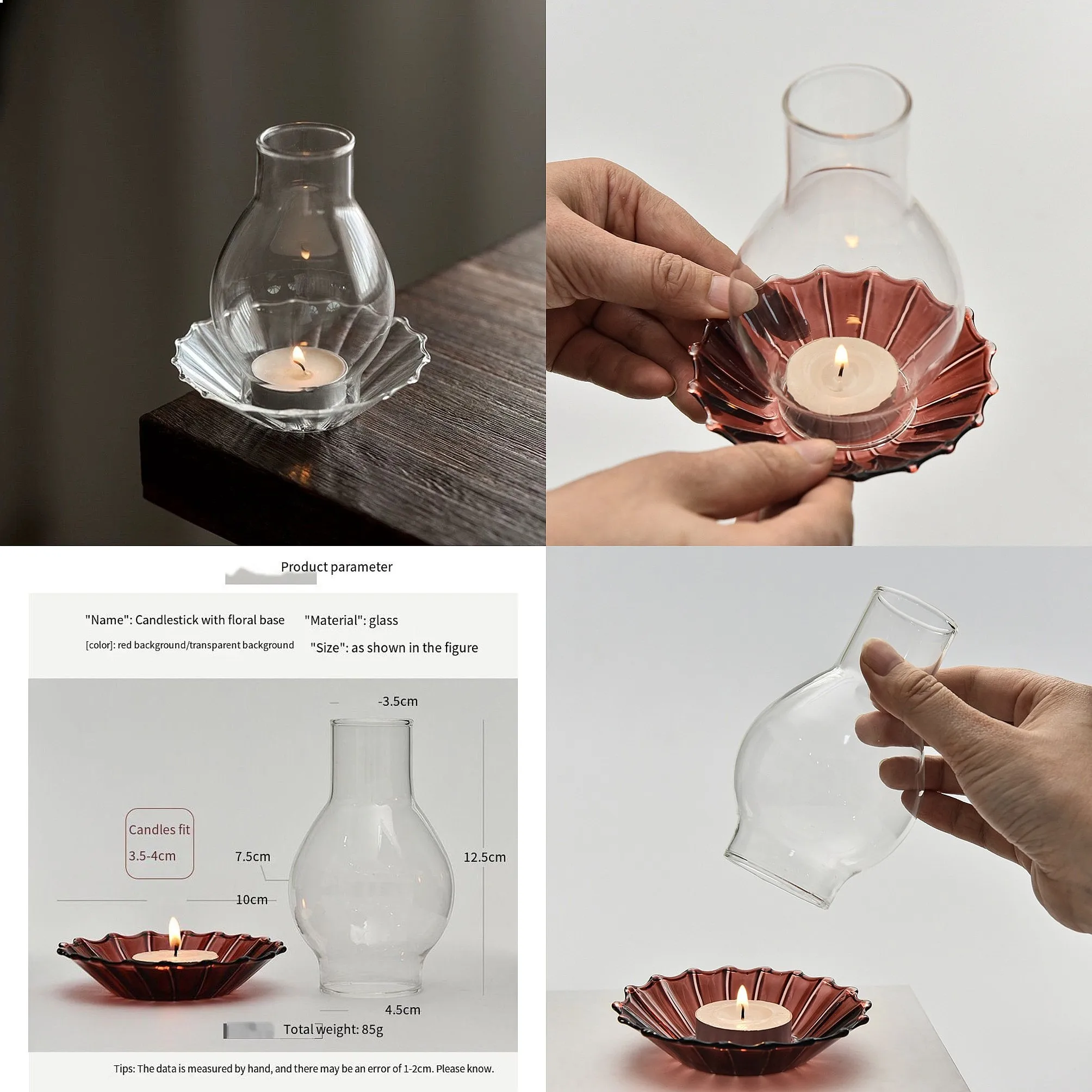 Zen Inspired Glass Candle Holder Retro Windproof Candlestick for Candles Home Desktop Ornament Minimalist Candlestick Room Decor