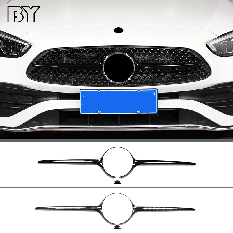 

2pc ABS Car Front Grill Grille Decorative Cover Trim Strips For Mercedes-Benz C-Class W206 2022 Car Styling Accessories Exterior