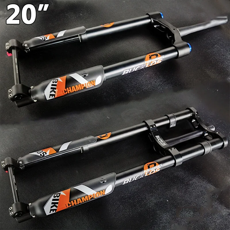 

BUCKLOS 20 Inch Air Suspension Snow/Beach Bike Front Fork 20*5.0 140mm Travel Bicycle Fork 15*150mm Aluminum Alloy Mtb Forks
