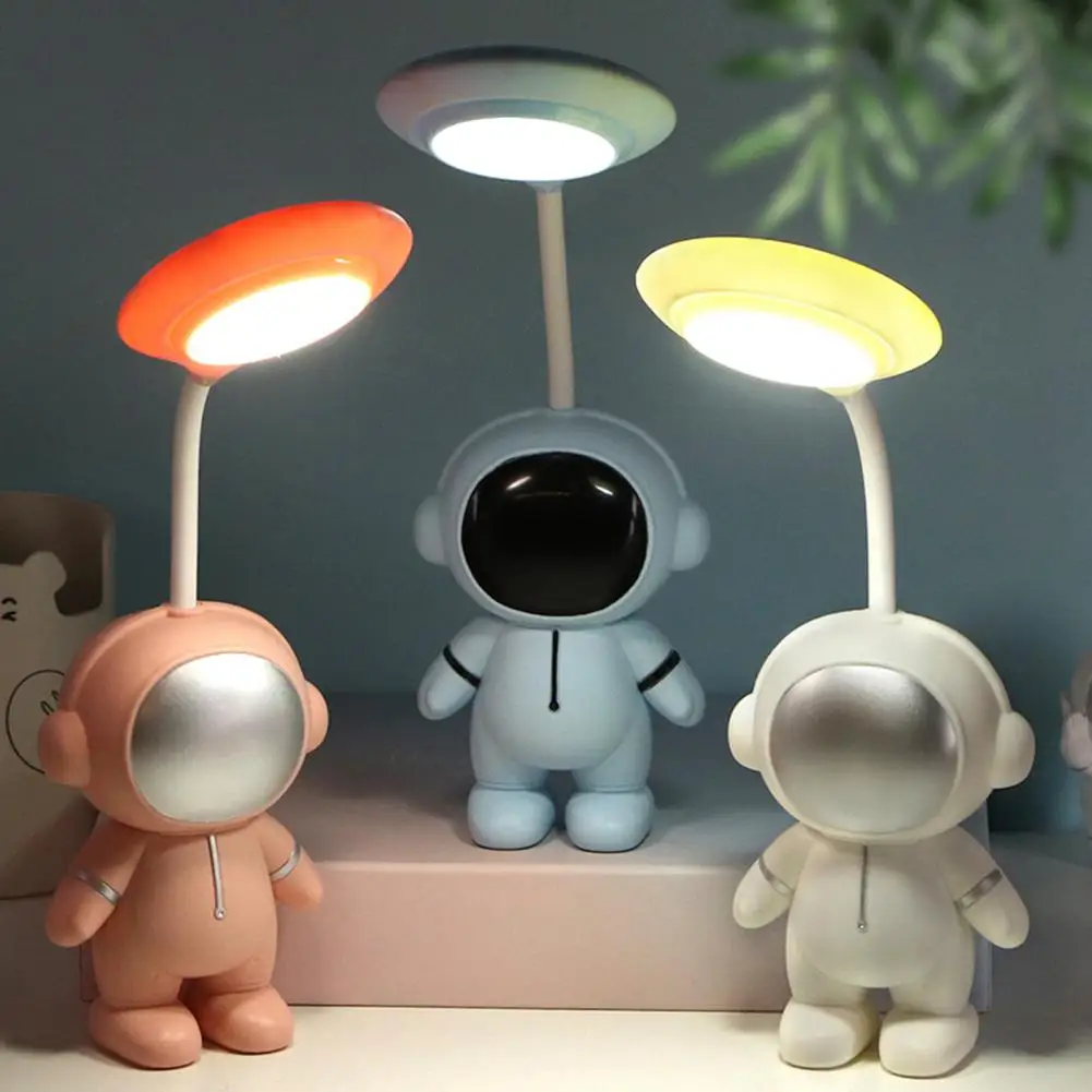 1 Set Practical LED Night Lamp Non-glaring Decorative High Brightness Lovely Astronaut Reading Light Bedside Lamp Decor