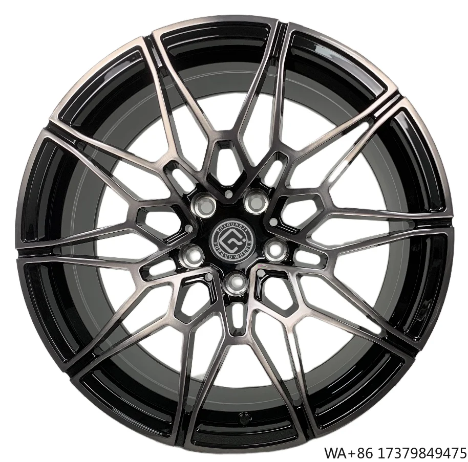 

Factory Direct Custom Forged Wheels Size 16 17 18 19 Inch PCD 5x114.3 Bright Black Face Transparent Gray Forged Aluminum Wheels