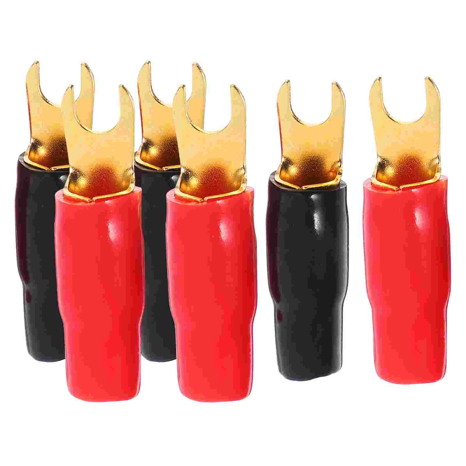 3 Pairs Spade Terminal Speaker Wire Connectors Copper Crimp Terminals 0ga Shrink Barrier Spades