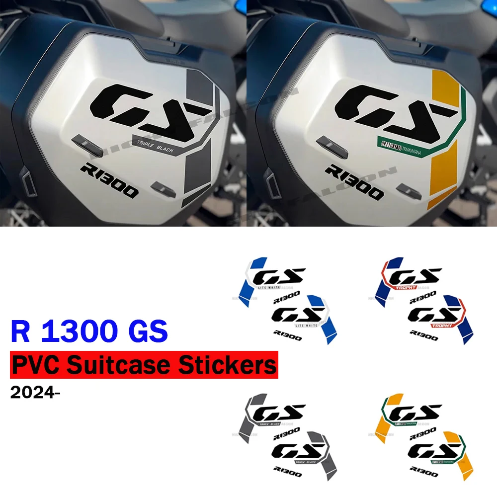 

For BMW R 1300 GS GS1300 2024-Motorcycle Topcase Triple PVC Suitcase Stickers Accessories Case Protective R1300GS Trophy Parts