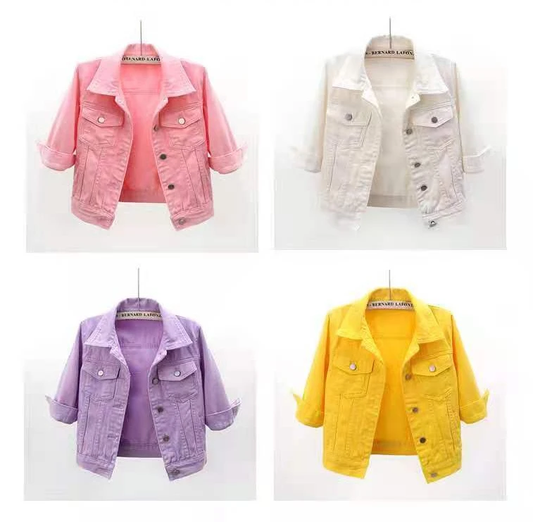 Women Denim Jacket Spring Autumn Short Coat Pink Jean Jackets Casual Tops Purple Yellow Purple Blue Loose Tops Lady Outerwear 7 Scc3b99bd15494bc68dd9e168203aac16f