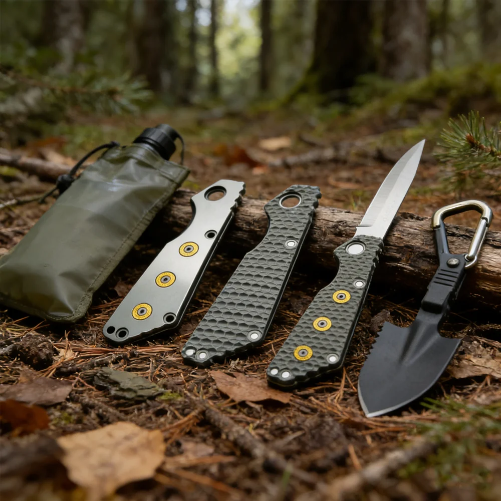 TC4 Titanium Stone Washed DIY Replacement Scale Premium Knife Handle for EDC Knives High Hardness