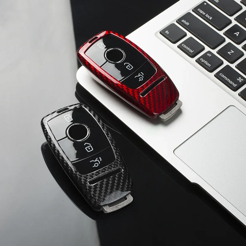 

Carbon fiber Car key Case bag remote control housing cover For BENZ S CLASS AMG