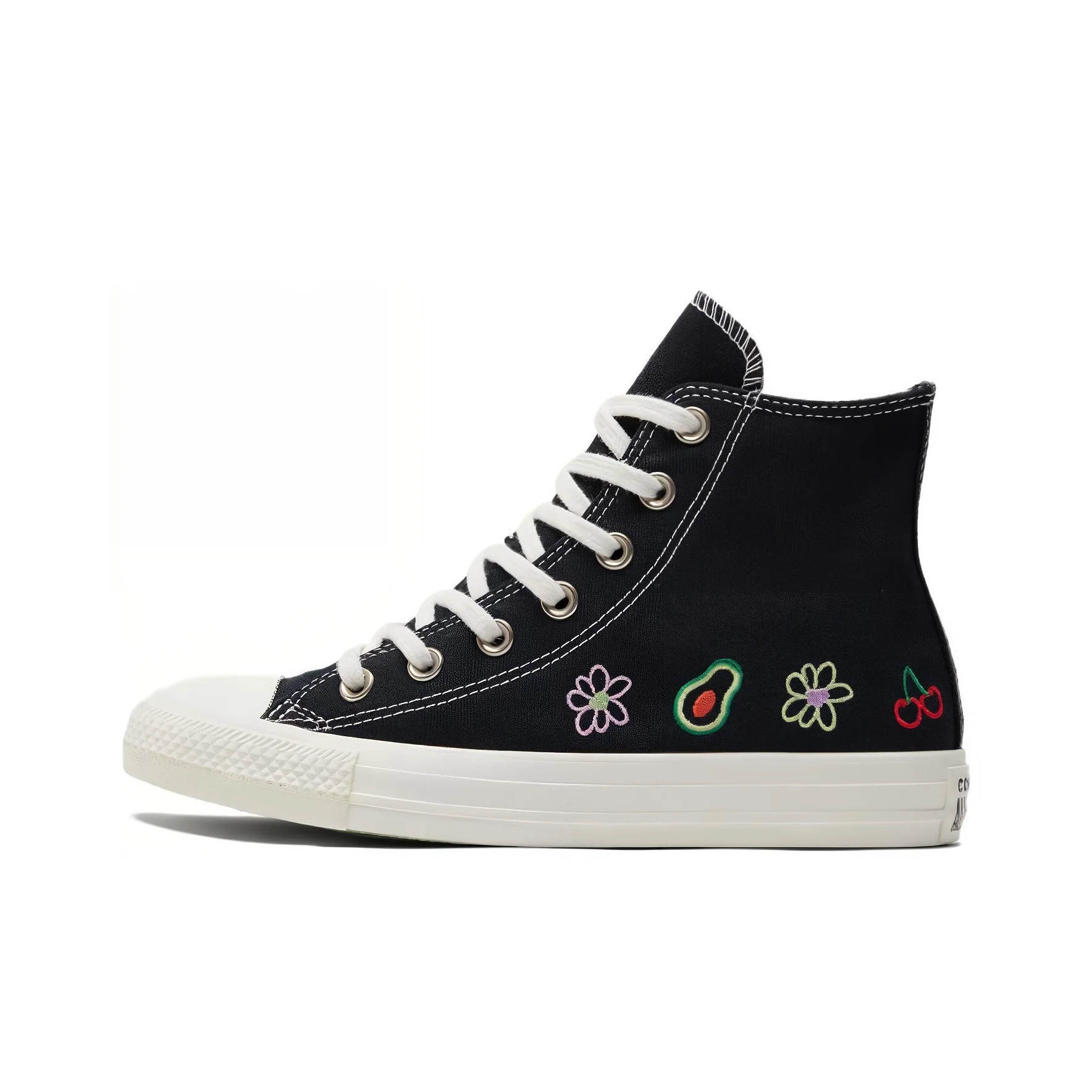 Tênis Converse Chuck Taylor All Star High 'Festival' com Bordados de Frutas e Flores
