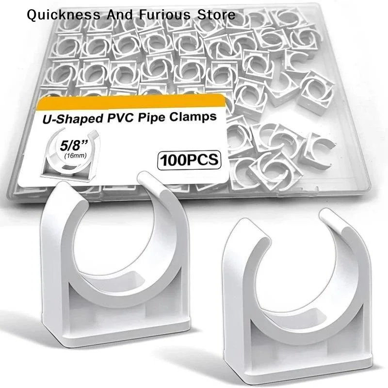 【T】100 Pieces/Pack PVC Conduit Clamps For 16/20/25/32mm Pipes U-shaped Water Pipe Clamps