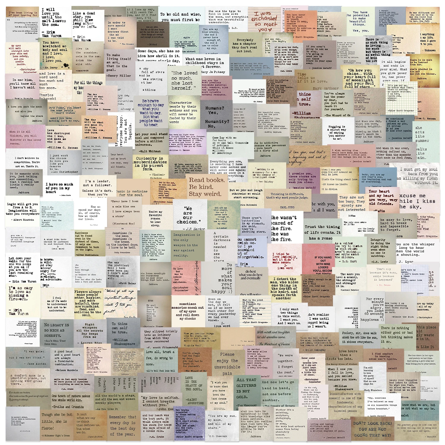 

200 шт., знаменитые цитаты, ретро-философия, наклейки из ПВХ, винтажные наклейки для DIY, детский ноутбук, багаж, мотоцикл, ноутбук, наклейки на холодильник