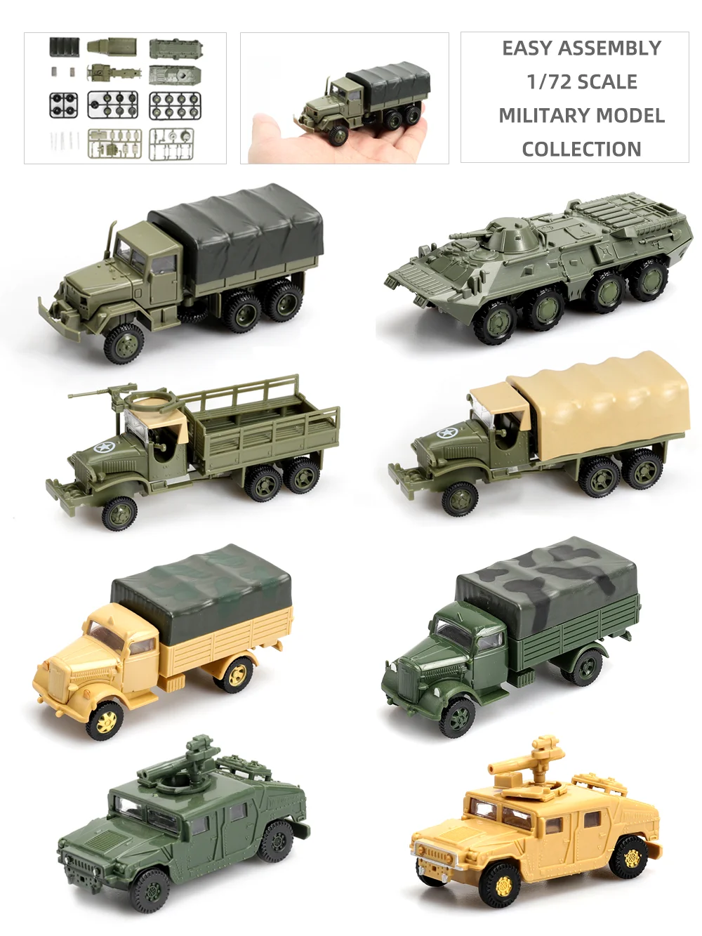 

ViiKONDO 1/72 Scale Model Kit Military Vehicle Toy WWII US Military Truck Army Assembly Tabletop Wargame Diorama Hobby Building