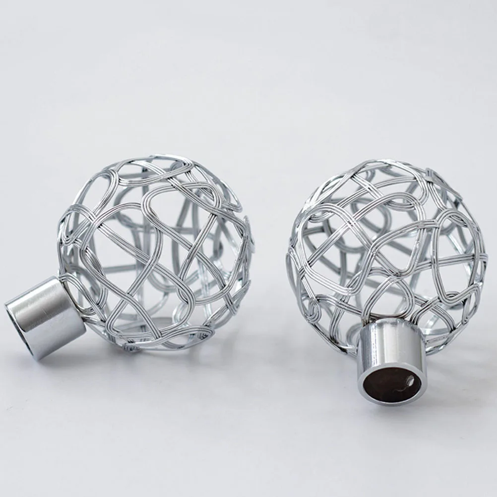 2 قطعة قضيب ستارة حديدي قوي نهاية ديكور منزلي إبداعي تصميم بسيط أبيض لغرفة المعيشة وغرفة النوم نهاية قضيب الستارة