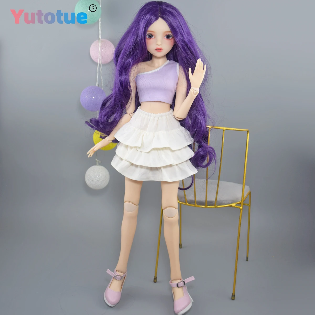 YUTOTUE 60cm 높이 여성 인형 18 관절 몸체 핸드페인팅 메이크업 얼굴 1/3 BJD 인형 장난감 소녀 선물