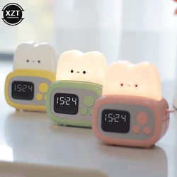 Cute Bread Maker Alarm Clock Sleeping Timing USB Rechargeable Lamp Bedside Table Desk Alarm Clock Birthday Holiday Children Gift