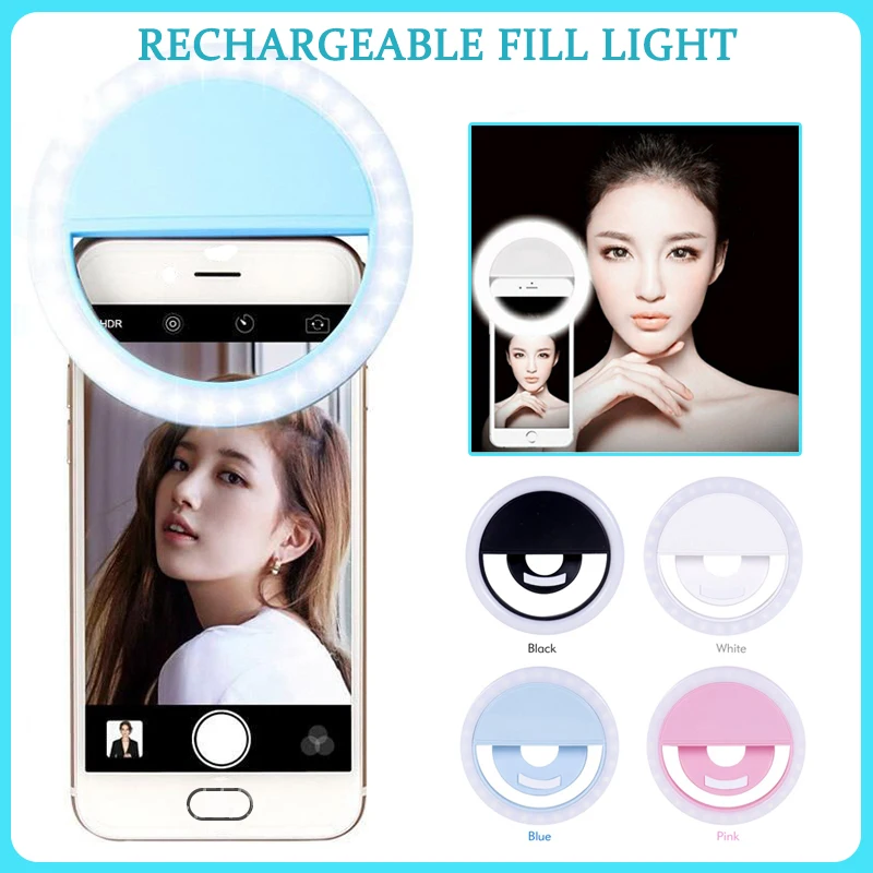 【Consegna veloce】Luce portatile per selfie a LED per cellulare Luce di riempimento portatile ricaricabile con clip per anello luminoso per tablet telefono