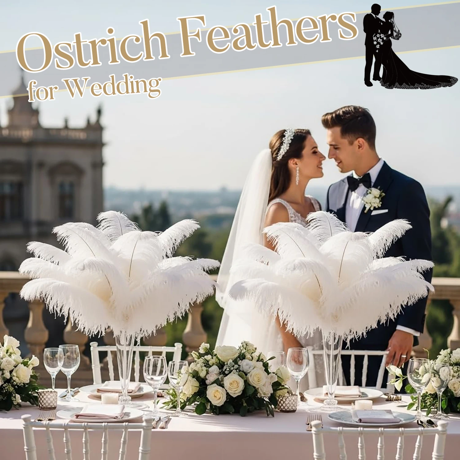 50-300Pcs Ostrich Feathers Bulk for Wedding Table Centerpiece Natural Ostrich Feathers for DIY Crafts and Party Plumas Decor