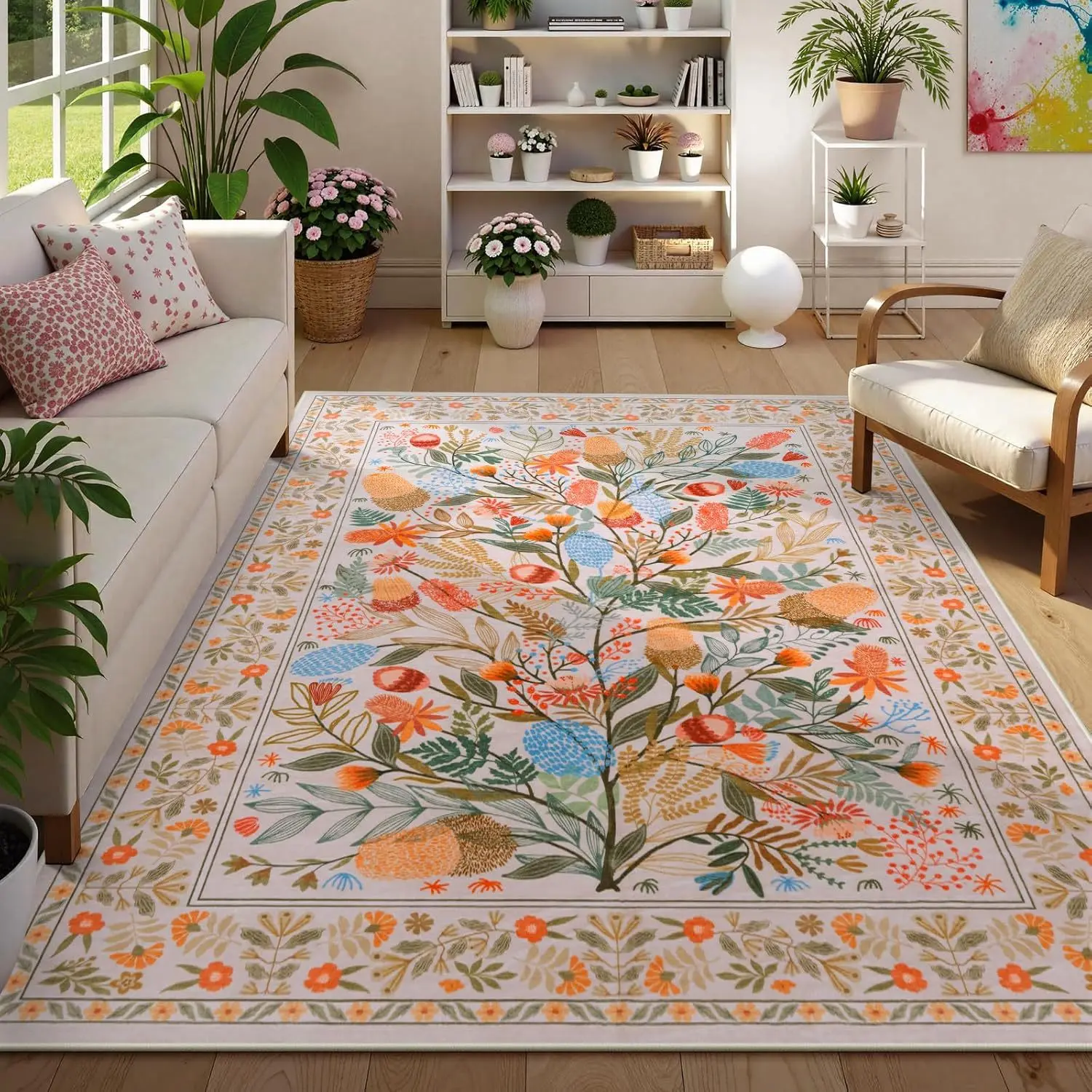 Modern Natural Wind Living Room Decorative Carpet Wabi-sabi Large Area Home Bedroom Bedside Rug Lint-free Floor Mat Dining Room