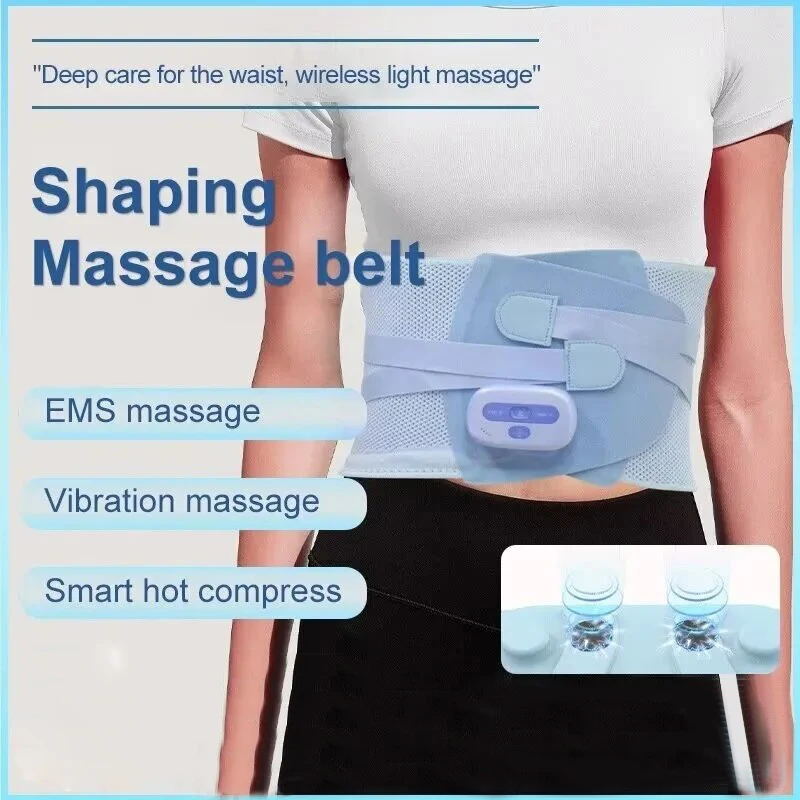 

Adjustable Slimming Massage Belt Heating Vibrating Massager EMS Back Waist Support Belt Lumbar Brace Massage Band Health Care