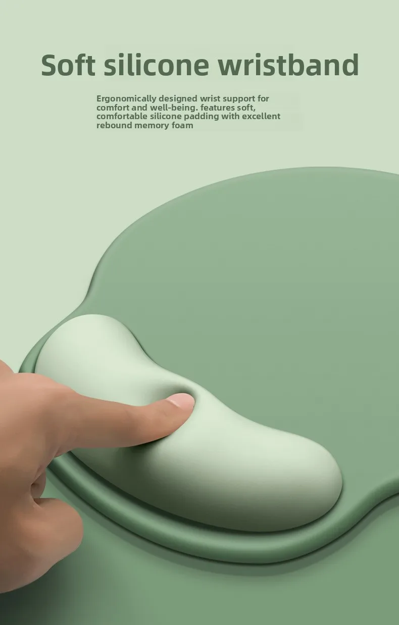 Farbblock-Silikon-Handgelenkauflage Mauspad Ergonomische Schreibtischunterlage für Büro und Gaming 20 Zweifarbige Optionen – Detail 4