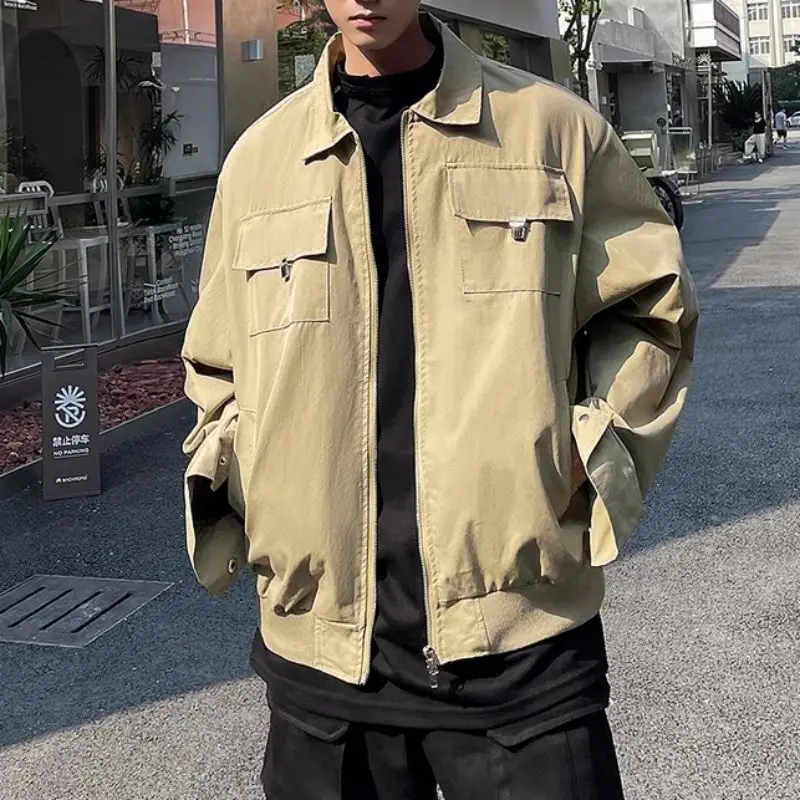 

Street Korean Personality Retro High Street High-end Workwear Jacket Men's Spring and Autumn New Y2K Handsome Pilot Jacket