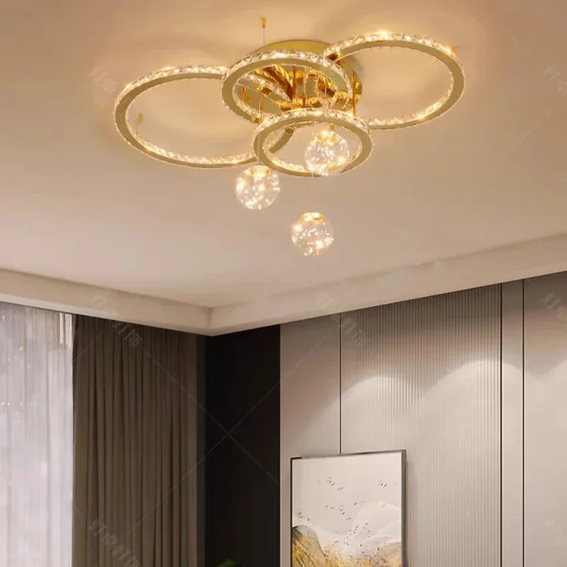 

Modern Round Led Acrylic Glass Ball Chandelier for Living Room Bar Counter Food Tables Designer Pendant Lights Decorative Lamp