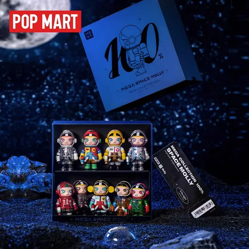 Original Popmart MEGA Anime Figures Blind Box Cute 100% SPACE MOLLY Surprise Mystery Box Anime Lucky Bag Christmas Gift Toy