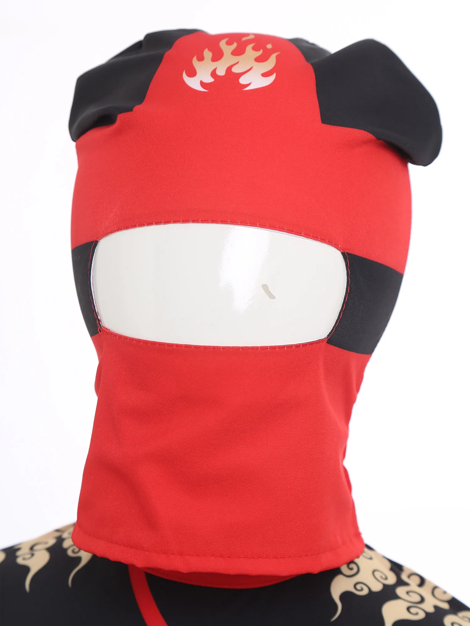 소년 소녀 닌자 인쇄 코스프레 의상 일치하는 머리 장식 허리 벨트와 닌자 칼 장난감이있는 보이지 않는 지퍼 점프 슈트