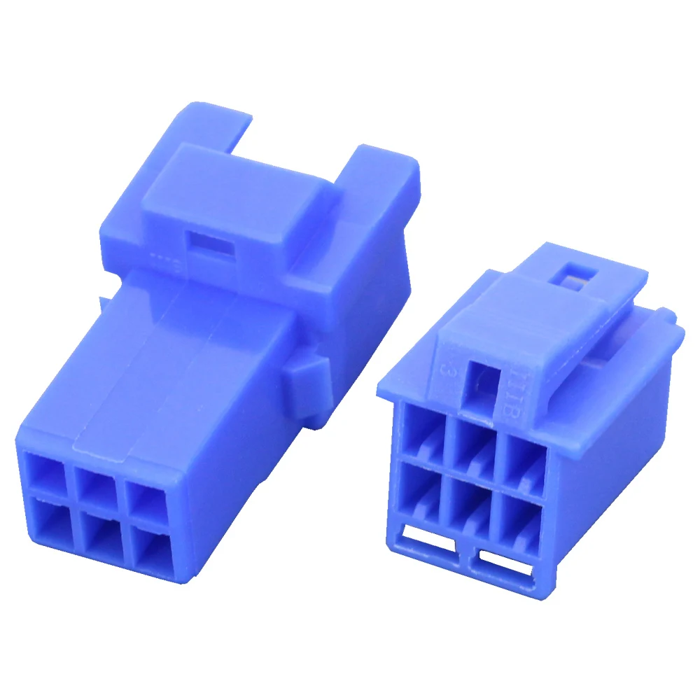 5 Sets 6 Pin Light Yellow Blue Random Plug-in Car Connector with Terminal DJ7065-2.3-11/21 Car Connector