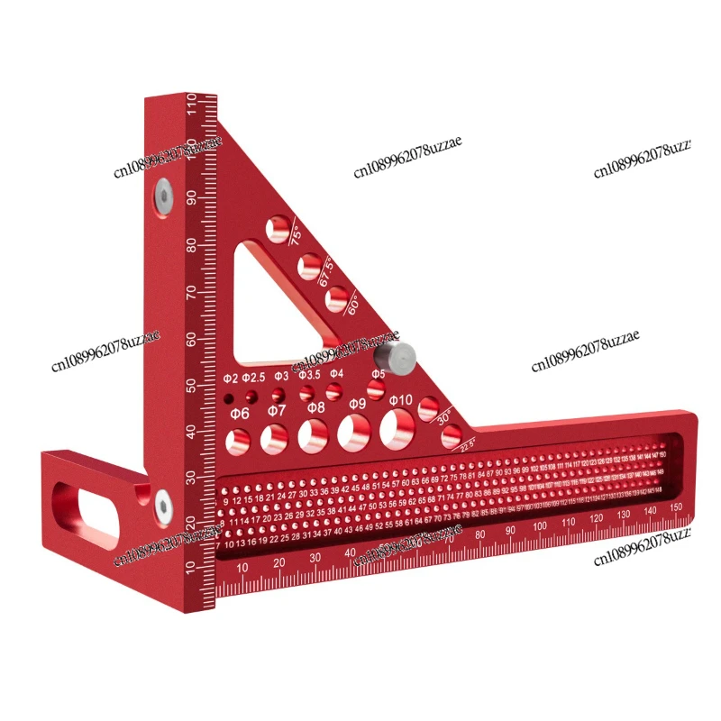Woodworking Square Ruler Triangle Ruler with Concealed Pin, Multifunctional, Aluminum Alloy Scribing Scale Measuring Tool