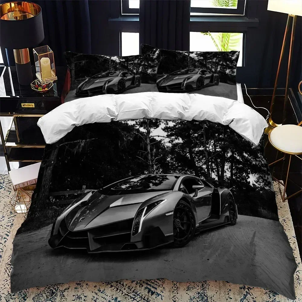 

3D Printed Sports Car Supercar Bedding Set 3D Printed Suitable for Bedroom Duvet Cover Set With Pillowcases Kids Home Textile