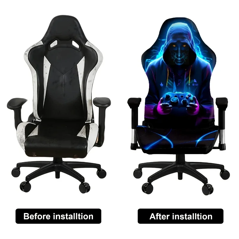1 Set Fashions Gaming Chair Cover Elasticity Washable Chair Cover Set Suitable for Gaming Chairs Home and Office Decoration 의자커버