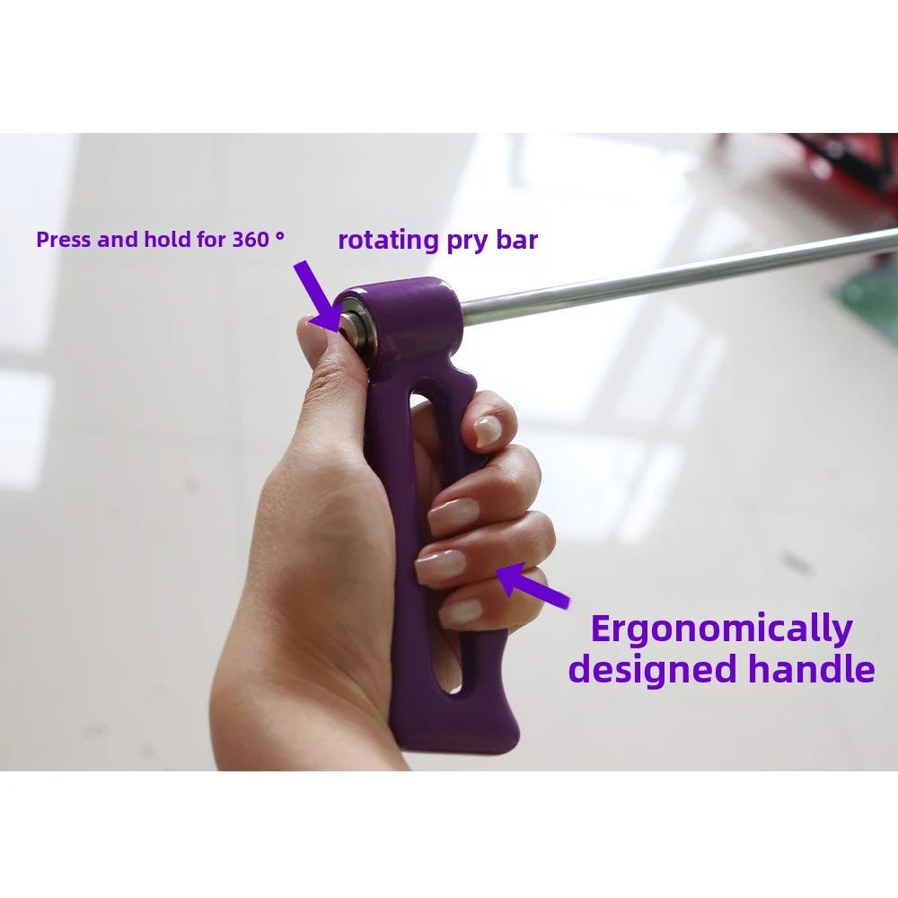 PDR Dent Repair Rods Set Purple 360° Rotating Handle Paintless Dent Removal Tools High Manganese Steel Dent Pulling Crowbars