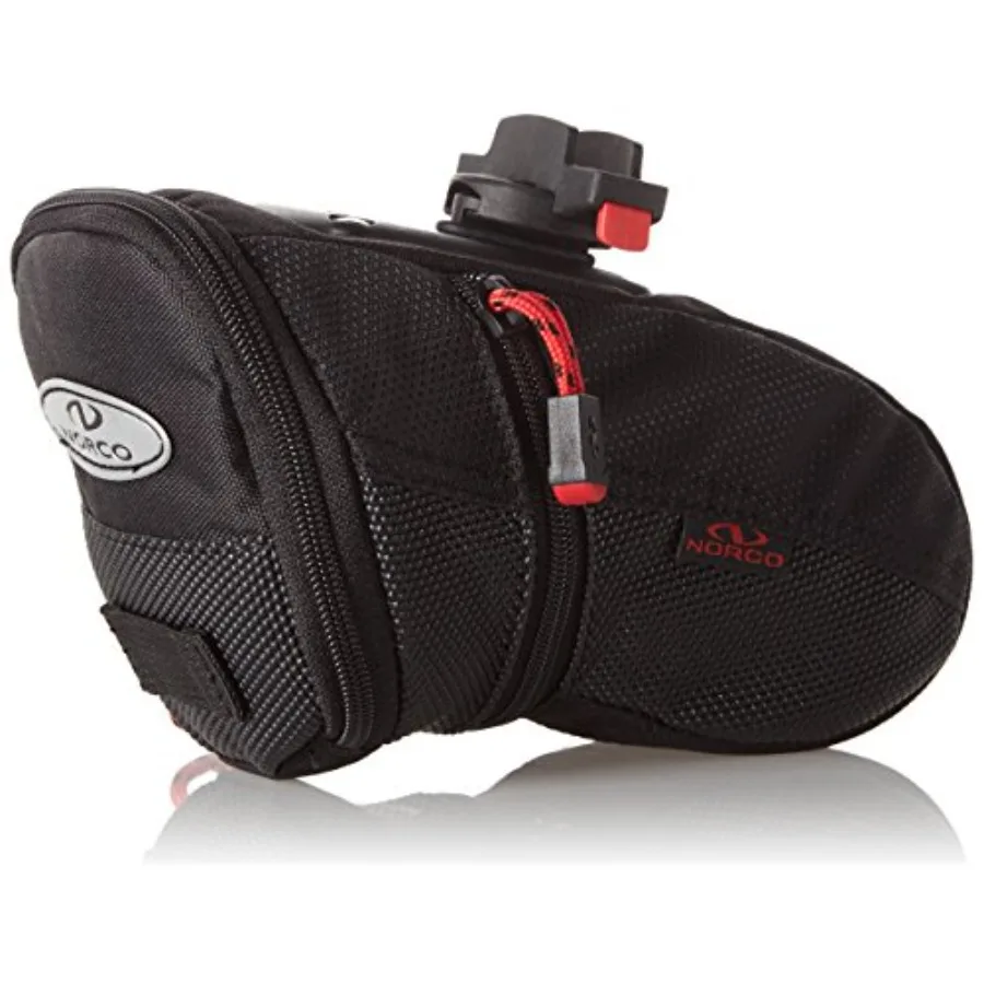 Klickfix Ohio saddle bag for cycling, durable nylon, black, expandable volume up to 12L