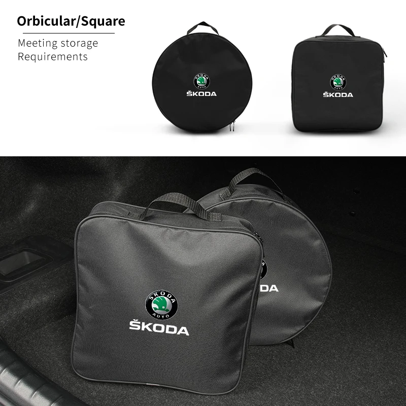 Car Charging Gun Storage Bag Trunk Cable Tools Pouch Accessories For Skoda Superb Rapid Octavia Kodiaq Fabia Derivative Karoq Ka view 5