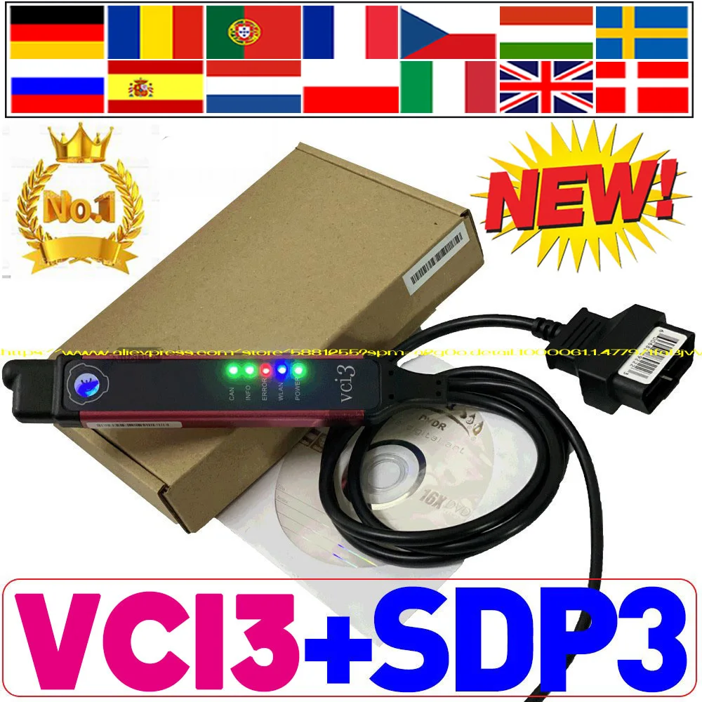 

NEWEST Update SDP3 VCI3 SCAN Trucks Heavy Duty Diagnostics OBDII Scanner for Scania VCi3 With Activator WIN 10 Unlimited Tools