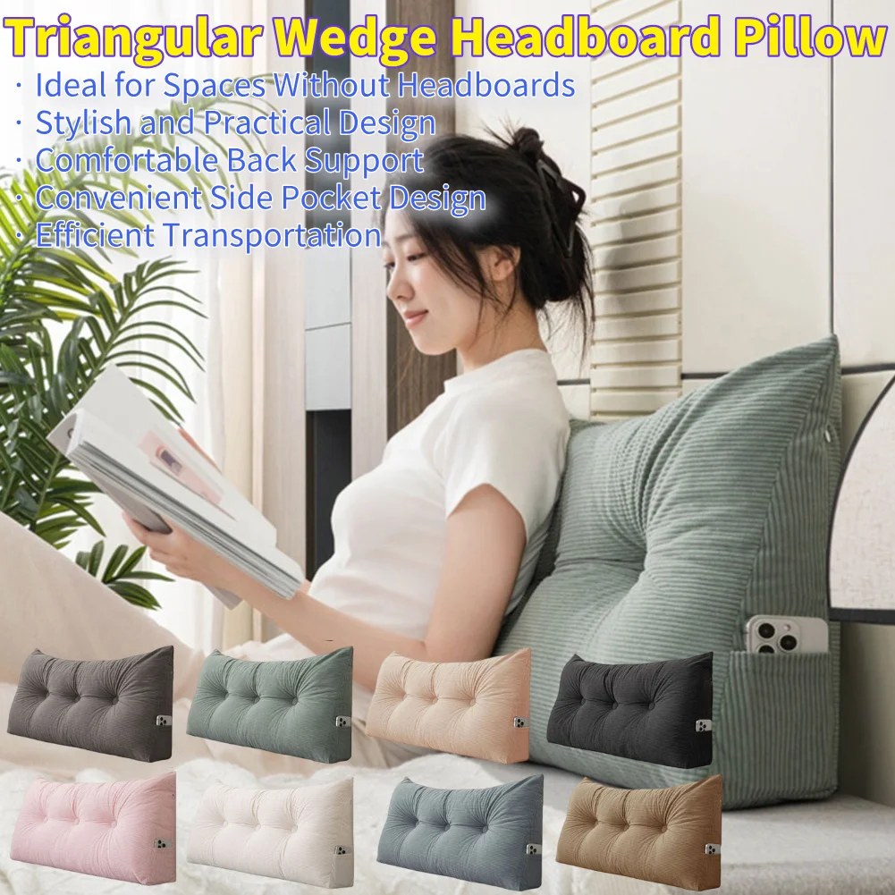 

Triangular Wedge Pillow with Memory Foam Pillow for Aiding Deep Sleeping and Acid Reflux for Headboard and Sofa Triangle Pillow