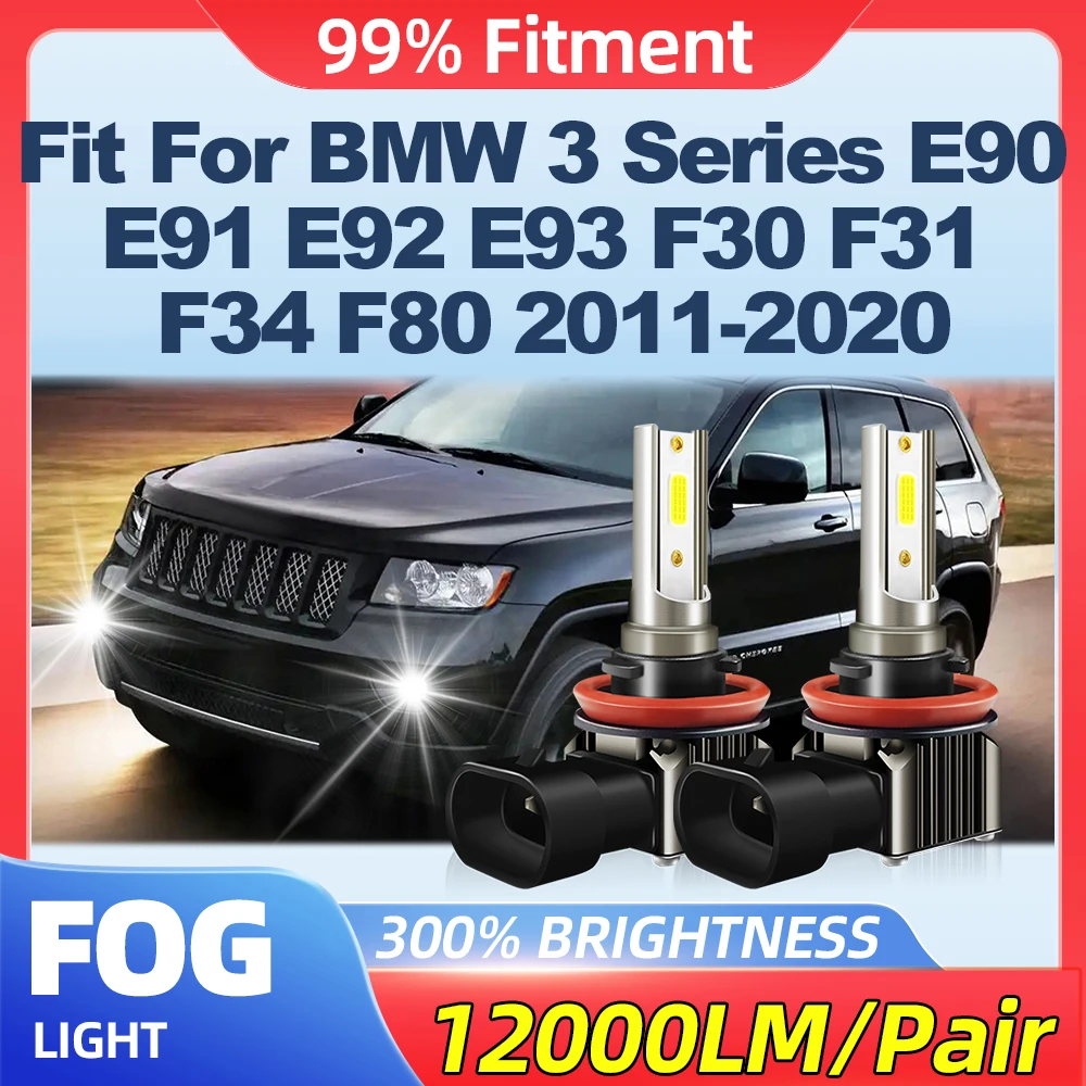 

Fit For BMW 3 Series E90 E91 E92 E93 F30 F31 F34 F80 2011-2020 12000LM Fog Lamps 100W Auto Fog Lights 12V 6000K Canbus No Error