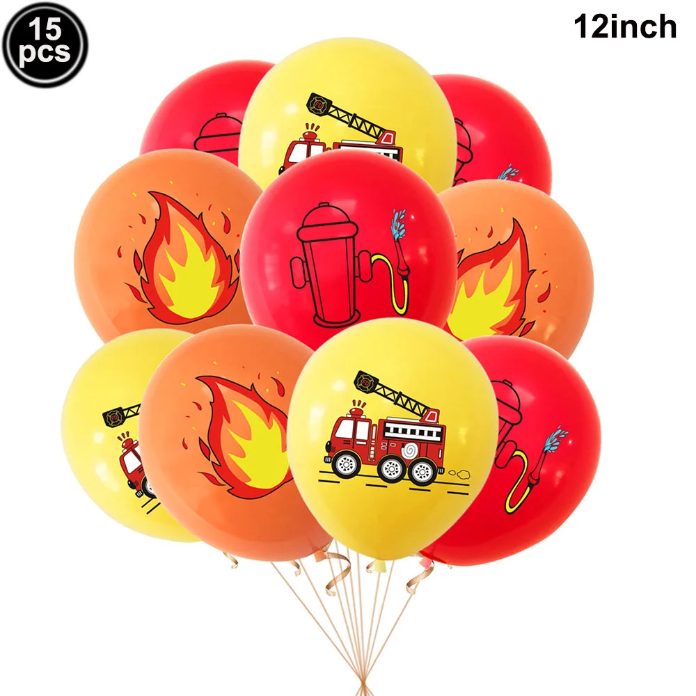 Fire Truck Ballons rifornimenti del partito pompiere festa a tema palloncino palloncini di fuoco palloncino di lattice palloncino di elio bambini