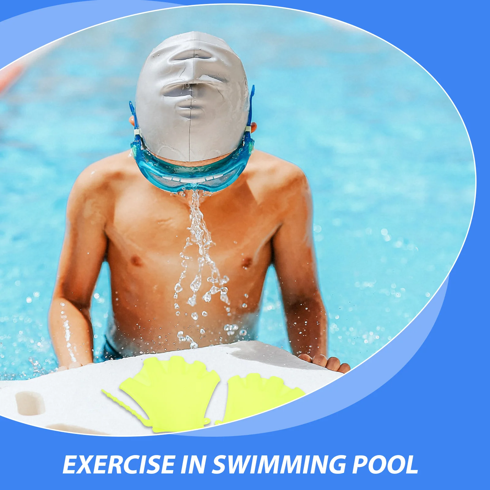 

2Pcs Swim Training Gloves Silicone Resistance Paddles for Water Fitness Muscle Toning Diving Practice Swimming Accessories