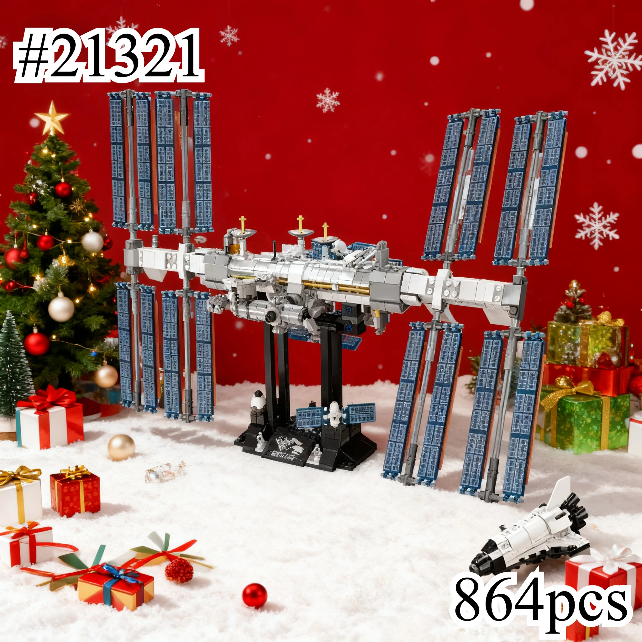 Наборы строительных блоков The International Space Station 21321, совместимые с частицами Legoed, подходят для рождественских подарков, 864 шт.