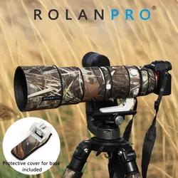 ROLANPRO Waterproof Lens Camouflage Coat Rain Cover for Sony FE 200-600mm F5.6-6.3 G OSS Lens Protective Case Nylon Guns Cloth