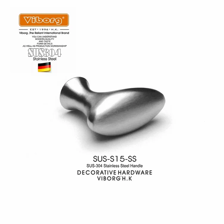 (10 Piece)VIBORG Solid 304 Stainless Steel casting Kitchen Cabinet Cupboard Door Pulls Knob Drawer drawer handles and knobs Pull