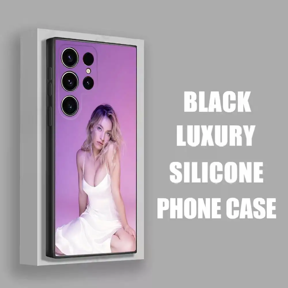 حافظة هاتف S-Sidney Sweeney لهاتف سامسونج S25، S24، S21، S22، S23، S30، Ultra، S20، Plus، Fe، Lite، 5G غطاء أسود #2