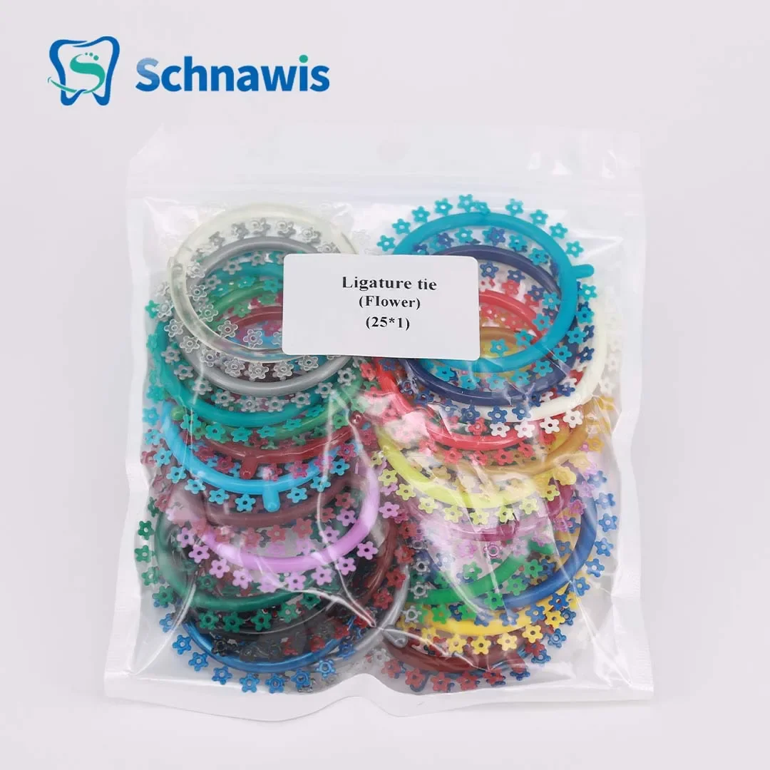 Dental Orthodontic Elastic Ligature Ties Cat Flower Mouse Elastic Bands Cartoon O-Ring Bands Brackets Braces Archwires Colorful