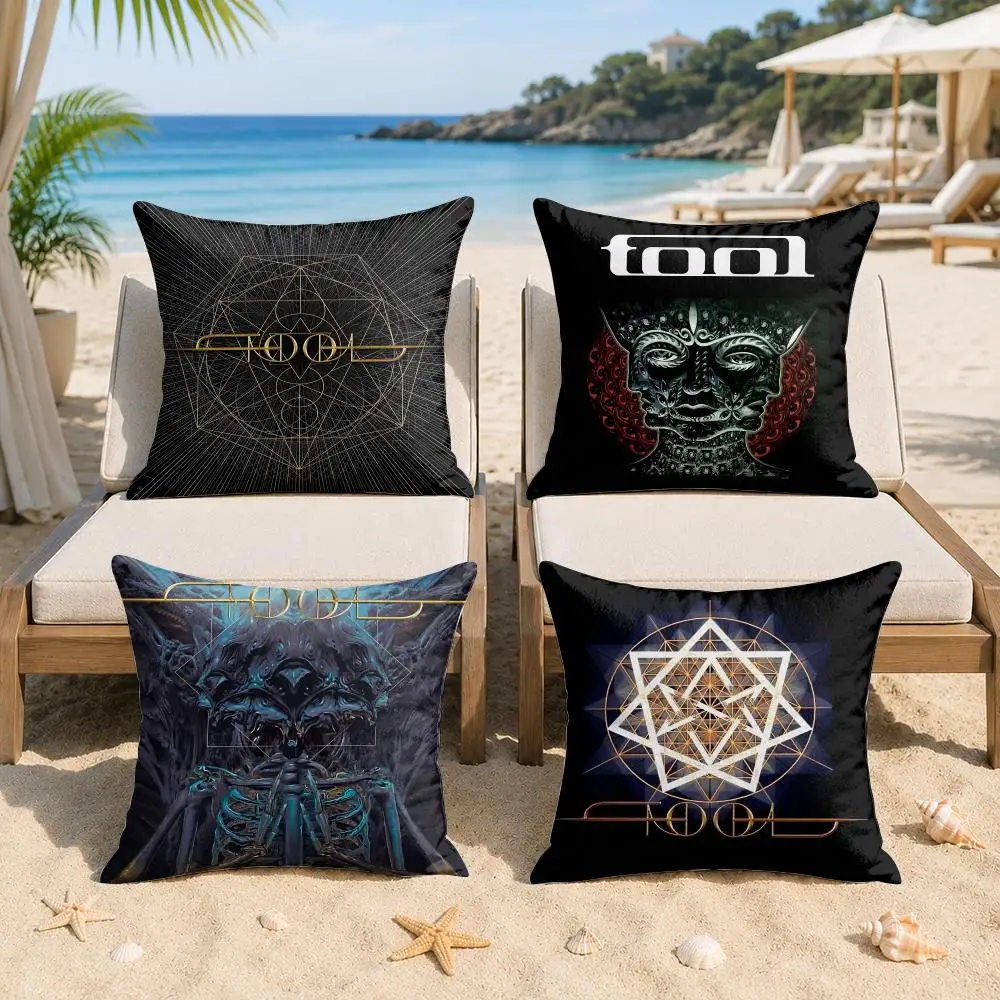 T-Tool Band Rock Cushion Cover Silky Short Plush Invisible Zipper Dustproof Sofa Pillow Case For Home Decor