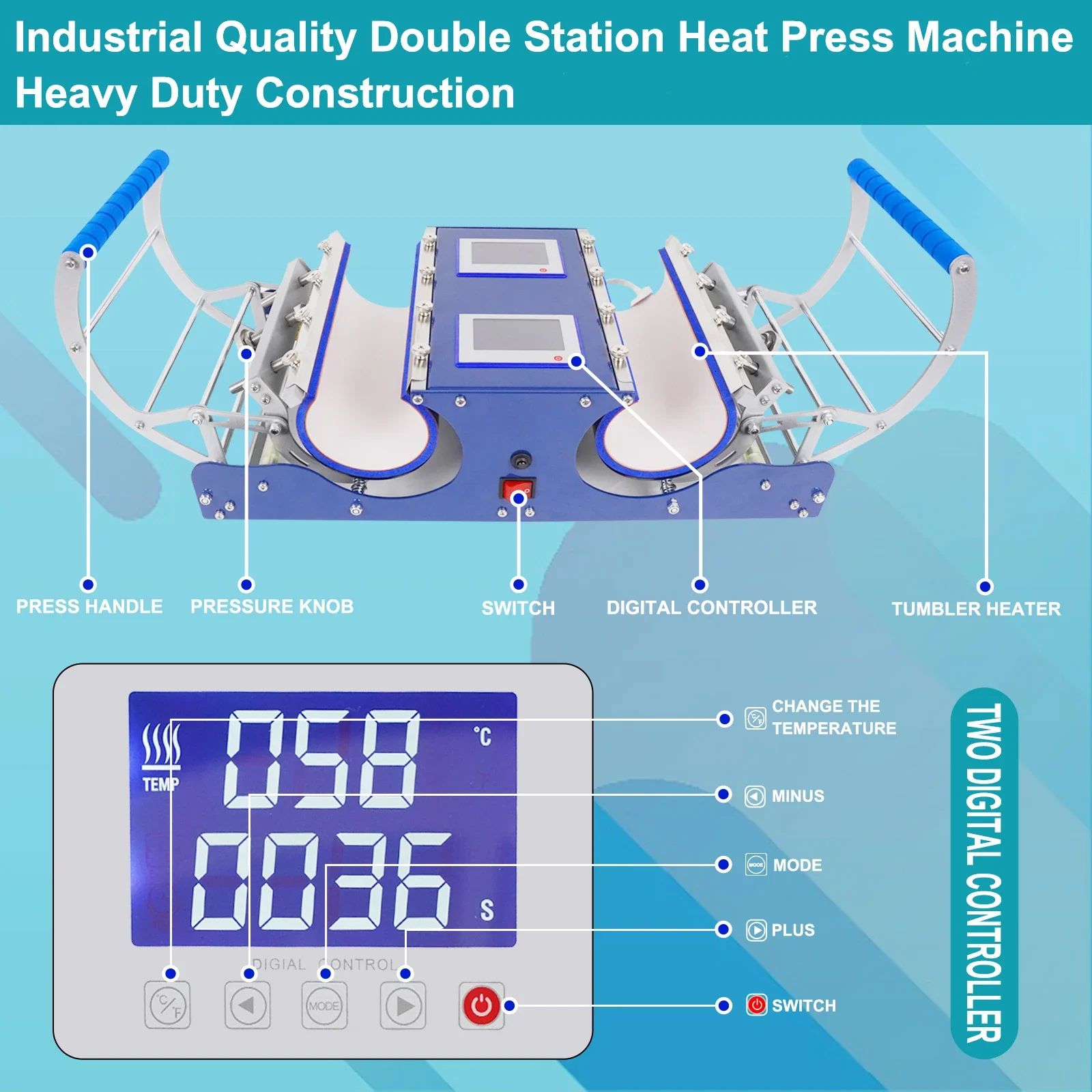 double station tumbler heat press 30oz tumbler heat press hot stamping sublimation cup press machine