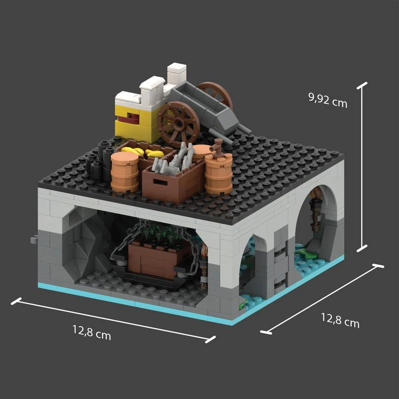 298 PCS MOC Medieval Central Cave Modular Model Building Blocks DIY Sets Education Assembly Brick Toys Children Christmas Gifts