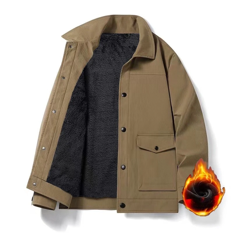 

M-8XL Мужская рабочая одежда на флисовой подкладке, весна-осень-зима, корейское модное пальто-карго с лацканами, мужские джинсовые куртки с имитацией мужчин