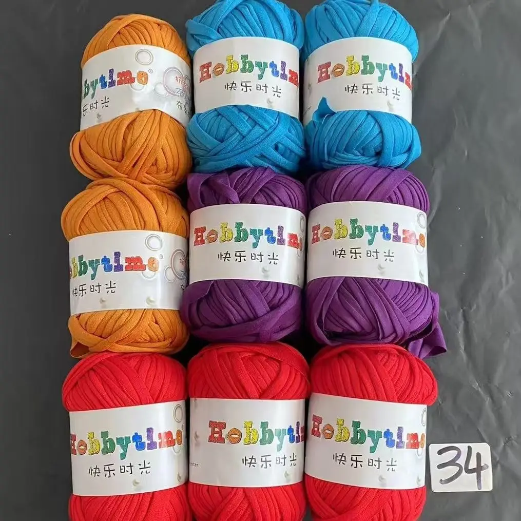 

DIY 6 шт. 600 г пряжа для обуви ручной работы, пряжа для футболки, материал для вязания крючком с высокой эластичностью и цветной пряжей, тканевая нить