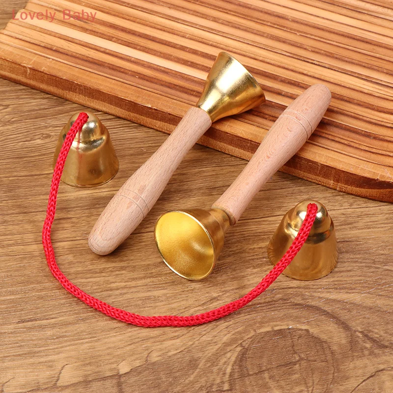 1Pair Bambini Strumento Musicale Campane Giocattolo Con Corde/Maniglie Montessori Orff Strumento Scuola Materna Musica Gioca Giocattolo di Apprendimento
